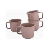 Barebones Rolled Enamelware Mug 4’lü Toz Pembe Emaye Kupa