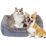 Barelove Kare Büyük Köpek Yatağı Yıkanabilir Pedler Oda, Yumuşak Peluş Suni Kürk Dikdörtgen Uyuyan Evcil Hayvan Yatağı Küçük Orta Büyük Köpekler Kediler Yavru Köpekler için, Kaymaz Su Geçirmez Alt