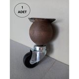 Barermo 15 cm Ahşap Tekerlekli Sihirli Masa Ayağı, Akıllı Masa Ayağı, Akıllı Sehpa Ayağı, Sihirli Sehpa Ayağı - ceviz