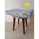 Barermo 360 Derece Döner Puf / Döner Sandalye / Döner Bench / Makyaj Masası Sandalyesi / Dresuar Pufu - Gri