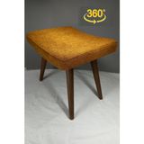 Barermo 360 Derece Döner Puf / Döner Sandalye / Döner Bench / Makyaj Masası Sandalyesi / Dresuar Pufu - Hardal