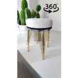 BARERMO 360 Derece Döner puf, döner sandalye, döner bench, makyaj masası sandalyesi, dresuar pufu, puf, lüx