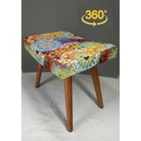 Barermo 360 Derece Döner Puf / Döner Sandalye / Döner Bench / Makyaj Masası Sandalyesi / Dresuar Pufu - Renkli