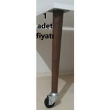 BARERMO 42 Cm Ahşap Tekerlekli Sehpa Ayağı, Tekerlekli Ayak