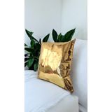 BARERMO Altın 45x45 Kırlent ( içi dolu) Salon Minderi, Minder, gold deri , Minderi Koltuk Minderi, Yastık