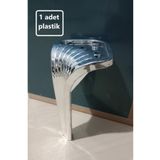 BARERMO Gümüş 20 Cm Lükens Ayak, Dolap Ayağı, Koltuk Ayağı, Konsol Ayağı, Ünite Ayağı, Plastik Ayak, Ayak