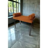 Barermo Taht Lüx Puf Bench, Puf, Sandalye, Oturak, Tabure, Makyaj Masası Sandalyesi, Dresuar Pufu - Hardal
