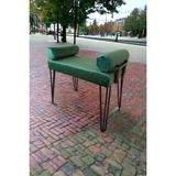 Barermo Taht Lüx Puf Bench, Puf, Sandalye, Oturak, Tabure, Makyaj Masası Sandalyesi, Dresuar Pufu - Yeşil