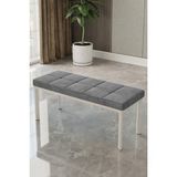 Baresmu Aren Bench Puf – Çımalı Oturma Bankı 105X40 cm | Modern Bench Puf Beyaz Metal Ayaklı Çımalı - 105 x 45 - Antrasit