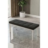 Baresmu Aren Bench Puf – Çımalı Oturma Bankı 105X40 cm | Modern Bench Puf Beyaz Metal Ayaklı Çımalı - 105 x 45 - Siyah