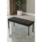 Baresmu Aren Bench Puf – Çımalı Oturma Bankı 105X40 cm | Modern Bench Puf Siyah Metal Ayaklı Çımalı - 105 x 45