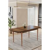 Baresmu Barmas Mutfak Masası 80X132 cm Sunta Lam Tabla | Ahşap Ayak | Modern Mutfak/salon/yemek Masası - Ceviz - 80 x 132 cm