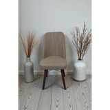 Baresmu Hasa 1 Adet Sandalye – Ahşap Ayaklı, Ergonomik, Rahat Oturumlu Modern Mutfak ve Yemek Sandalyesi - Cappuccino