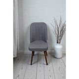 Baresmu Hasa 1 Adet Sandalye – Ahşap Ayaklı, Ergonomik, Rahat Oturumlu Modern Mutfak ve Yemek Sandalyesi - Gri