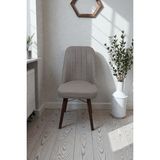 Baresmu Hasa 1 Adet Sandalye – Ahşap Ayaklı, Ergonomik, Rahat Oturumlu Modern Mutfak ve Yemek Sandalyesi - Krem