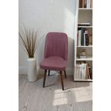Baresmu Hasa 1 Adet Sandalye – Ahşap Ayaklı, Ergonomik, Rahat Oturumlu Modern Mutfak ve Yemek Sandalyesi - Pembe