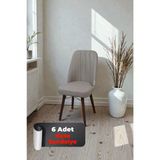 baresmu Hasa 6 Adet Sandalye – Ahşap Ayaklı, Ergonomik, Rahat Oturumlu Modern Mutfak ve Yemek Sandalyesi