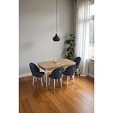 Baresmu Mura Meşe 80x132 Açılabilir Mdf Masa Yemek Odası Takımı, Mutfak Takımı 4 Adet Sandalye Antrasit