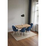 Baresmu Mura Meşe 80x132 Açılabilir Mdf Masa Yemek Odası Takımı, Mutfak Takımı 4 Adet Sandalye Lacivert