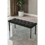 Baresmu Süme Bench Puf – Kapitoneli Oturma Bankı 105X40 cm | Modern Bench Puf Siyah Metal Ayaklı Kapitoneli - 105 x 45 - Renkli