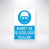 Baret ve İş Gözlüğü Tak Sticker 20X28 Cm