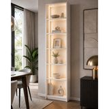 Barida Lumion %100MDF Modern Vitrin Neon LED Modern Tasarım Gümüşlük - Beyaz