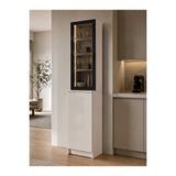 Barida Sanat %100 MDF Alüminyum Refelekte Cam Kapaklı Neon Ledli Gümüşlük Modern Vitrin 200x40x40