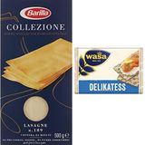Barilla Lazanya (Lasagne) Makarna 500 Gr & Wasa İnce Gevrek Ekmek (Crispbread Delikatess) 270 Gr