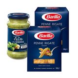 Barilla Penne Rigate Kalem Makarna 500 gr 2'li + Pesto Fesleğen Makarna Sos 190 GR