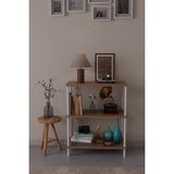 Barin Design 3 Raflı Çevir-Tak Beyaz Telli Metal Gövdeli Çok Amaçlı Mutfak Rafı ve Organizer Raf - Atlantik Çam