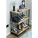 Barin Design 3 Raflı Metal Telli Çok Amaçlı Ayakkabılık ve Organizer Raf Kolay Kurulumlu, Çevir-Tak Sistem Raf - Beyaz