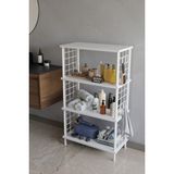 Barin Design 4 Katlı Çevir Kur Beyaz Metal Telli Banyo Rafı |çok Amaçlı Düzenleyici, Organizer Stand Banyo Dolabı