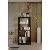 Barin Design 5 Raflı Kitaplık Demir Profil Modern Iskandinav Çalışma Odası Ofis Salon Kitaplığı Evrak Rafı Metal - Antrasit