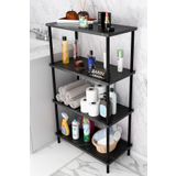 BARIN DESIGN Çevir Kur Kolay Kurulum 4 Katlı Banyo Rafı | Metal Gövdeli Çok Amaçlı Organizer Stand Banyo Dolabı