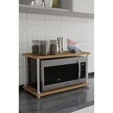 Barin Design Çevir Kur Mutfak Tezgah Üstü Mikrodalga Rafı Beyaz Demir Organizer Stand Baharatlık Raf Sistemleri - Atlantik Çam