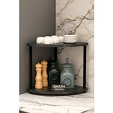 Barin Design Çift Katlı Çevir Tak Kahve Köşesi Raf Çok Amaçlı Mutfak Standı Mutfak Rafı Tezgah Üstü Düzenleyici - Beyaz