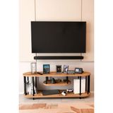 Barin Design Modern Tv Ünitesi Ahşap Raflı 2 Katlı Televizyon Sehpası Minimalist,dayanıklı, Fonksiyonel Tv Standı - Atlantik Çam