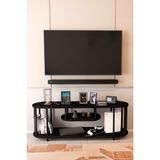 Barin Design Modern Tv Ünitesi Ahşap Raflı 2 Katlı Televizyon Sehpası Minimalist,dayanıklı, Fonksiyonel Tv Standı - Siyah Mermer