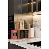 Barin Design Mutfak Düzenleyici Raf ,Baharatlık, Kağıt Havluluk , Kahve Köşesi Standı, Peçetelik Tezgahüstü Raf - Beyaz
