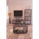 Barin Design Salon Oturma Odası Takımı Metal Ayaklı Tv Ünitesi Kitaplık Orta Sehpa Avantajlı Mobilya Seti - Antrasit