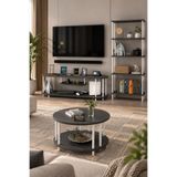 BARIN DESIGN Salon Oturma Odası Takımı Metal Ayaklı Tv Ünitesi Kitaplık Orta Sehpa Avantajlı Mobilya Seti