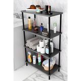 Barin DesignÇevir Kur Kolay Kurulum 4 Katlı Banyo Rafı | Metal Gövdeli Çok Amaçlı Organizer Stand Banyo Dolabı - Antrasit