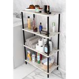 Barin DesignÇevir Kur Kolay Kurulum 4 Katlı Banyo Rafı | Metal Gövdeli Çok Amaçlı Organizer Stand Banyo Dolabı - Renkli