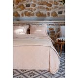 Barine Atik Dolgulu Jakarlı Çift Kişilik Yatak Örtüsü Pastel Pembe - Açık Pembe - 240 x 240 cm