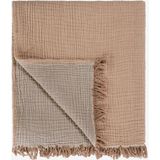 Barine Cocoon 4 Katlı Müslin Koltuk Şalı, Battaniye Açık Tarçın - Taba - 130 x 170 cm