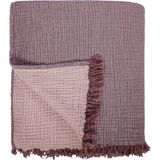 Barine Cocoon Wine Mousse Pamuklu Throw 4 Kat Müslin Tek Kişilik Koltuk Şalı Battaniye 130 x 170 cm - Standart