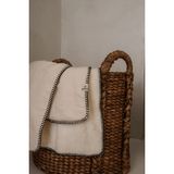 Barine Cozy Dekoratif Dikişli Arkası Peluşlu Koltuk Şalı Battaniye Krem - Ekru - 130 x 170 cm