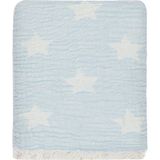 Barine Cuddling Star 4 Kat Müslin Mavi Bebek Battaniyesi 75 x 145 cm - Standart