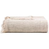 Barine Haze Ekru / Siyah %100 Pamuk Çift Kişilik Yatak Örtüsü 200 x 220 cm