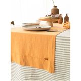 Barine Keten Runner Sarı - Hardal - 45 x 250 cm